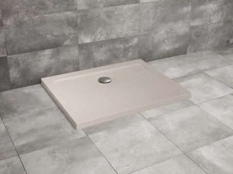 Doros Stone D szögletes lapos beige zuhanytálca 110x90 beige, ajándék szifonnal