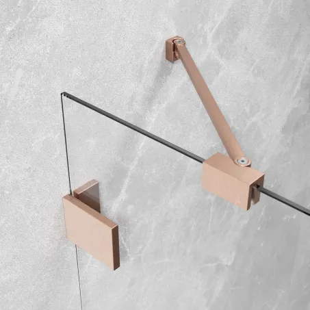 Essenza Pro Brushed Copper KDJ szögletes szálcsiszolt réz zuhanykabin 120x80 átlátszó balos