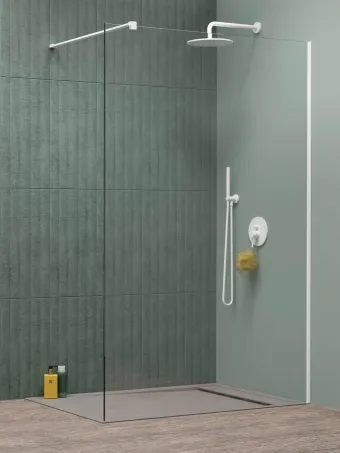 Modo New White II Walk-in fehér zuhanyfal 75 átlátszó