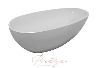 Vanilla szabadon álló műmárvány kád fehér előlappal