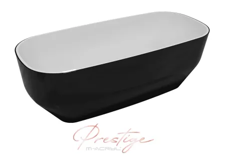 Violet szabadon álló műmárvány kád fekete előlappal