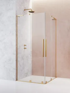 Furo SL Gold KDD szögletes arany zuhanykabin 80x110 átlátszó