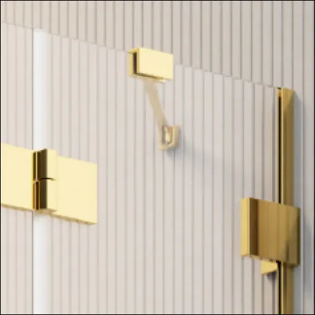 Essenza Pro Gold KDJ szögletes arany zuhanykabin 80x75 átlátszó jobbos