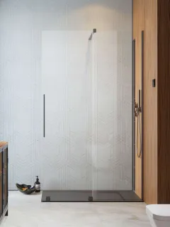 Furo Brushed GunMetal Walk-in szálcsiszolt fegyvermetál zuhanyfal 130 jobbos átlátszó