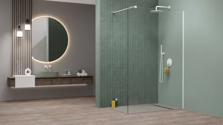 Modo New White II Walk-in fehér zuhanyfal 115 átlátszó