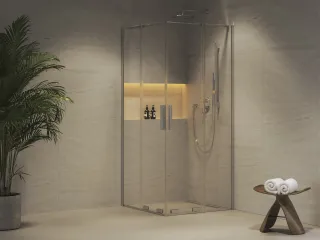 RORV2 90x90 zuhanykabin krómhatású+transparent