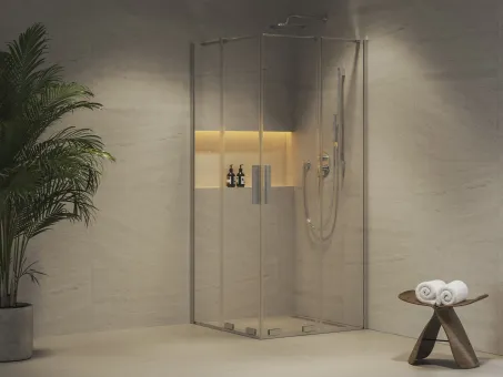 RORV2 90x90 zuhanykabin krómhatású+transparent