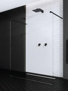 Modo New Black I Walk-in fekete zuhanyfal 120 átlátszó