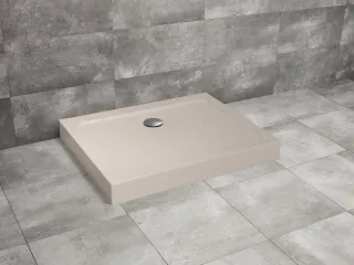 Doros Stone D szögletes beige zuhanytálca előlappal 100x90 beige, ajándék szifonnal