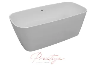 Jasmine szabadon álló műmárvány kád 151x72 fekete előlappal