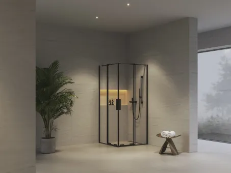 RORV2 80x80 zuhanykabin fekete+transparent