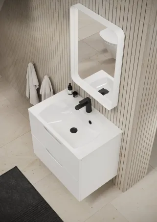 Strip 60x70 fürdőszobai tükör világítással, fehér