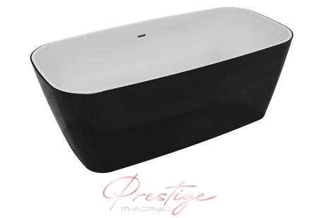 Jasmine szabadon álló műmárvány kád 151x72 fekete előlappal
