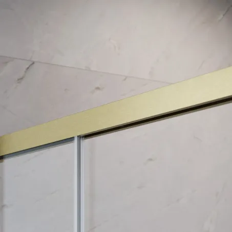 Idea 8 QL Brushed Gold KDD szögletes szálcsiszolt arany zuhanykabin 90x80 átlátszó
