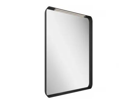 Strip 50x70 fürdőszobai tükör világítással, fekete