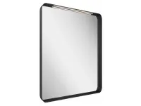 Strip 60x70 fürdőszobai tükör világítással, fekete