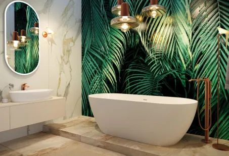 Romantika szabadon álló akril kád 170x75 fekete előlappal