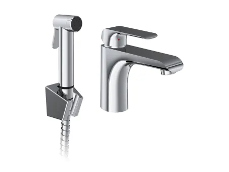 Flat álló mosdócsaptelep bidézuhannyal leeresztő nélkül FL 112.00CR, króm