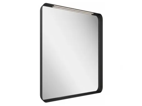 Strip 60x70 fürdőszobai tükör világítással, fekete