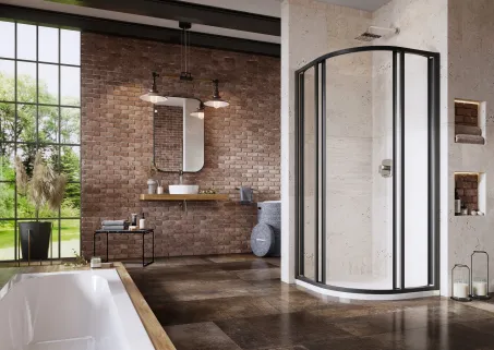 Supernova SKCP4 80x80 195 zuhanykabin fekete+transparent