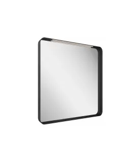Strip 80x70 fürdőszobai tükör világítással, fekete