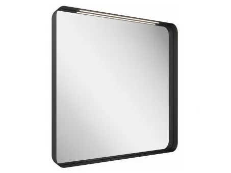 Strip 80x70 fürdőszobai tükör világítással, fekete