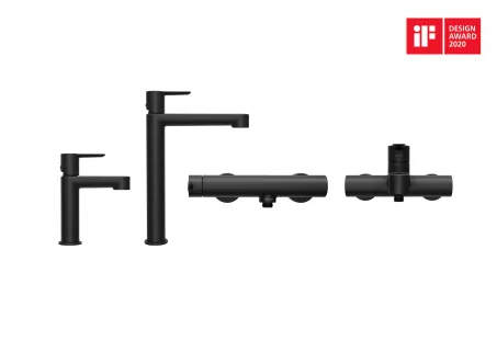 Puri termoszátos fali zuhanycsaptelep 150 mm PU 033.20BL, fekete