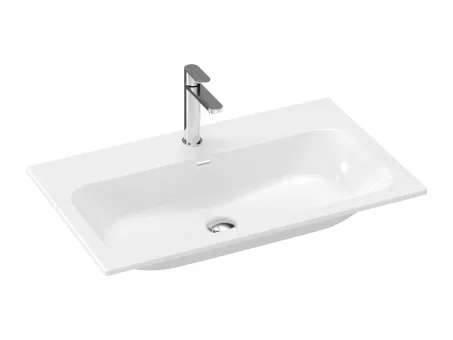 Chrome Slim 80 kerámiamosdó, fehér, furattal