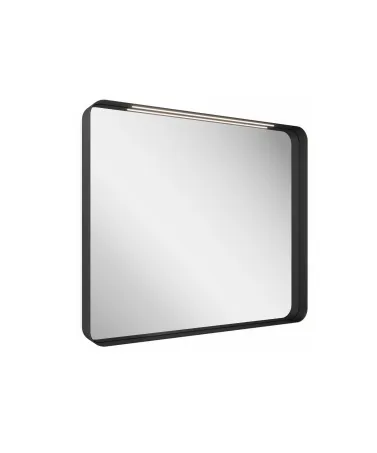 Strip 90x70 fürdőszobai tükör világítással, fekete