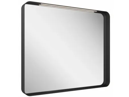 Strip 90x70 fürdőszobai tükör világítással, fekete