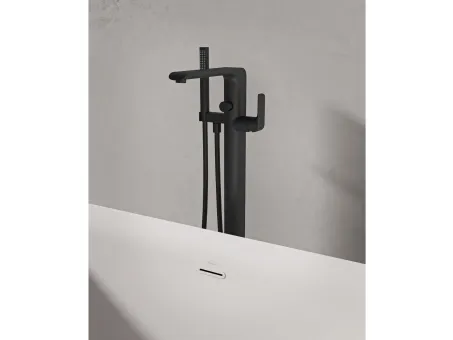 Flat padlón álló kádcsaptelep szettel FL 080.20BL.RB07A, fekete