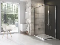Sarok zuhanykabin egyedi méretben  BLRV2K+BLRV2K 87,5x87,5 cm, m.190 cm krómhatású+transparent