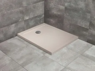 Doros Stone F szögletes lapos beige zuhanytálca 140x90 beige, ajándék szifonnal
