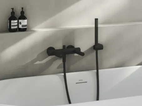 Fali állítható zuhanytartó 611.20BLM, Black Matt
