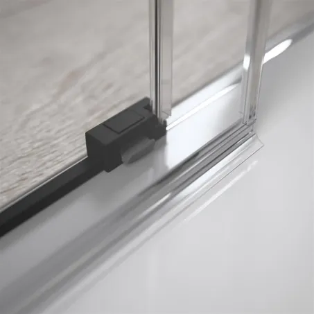Idea Black KDJ szögletes fekete zuhanykabin 160x75 átlátszó balos