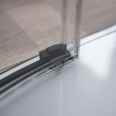 Idea Black PDD íves fekete zuhanykabin 80x90 átlátszó
