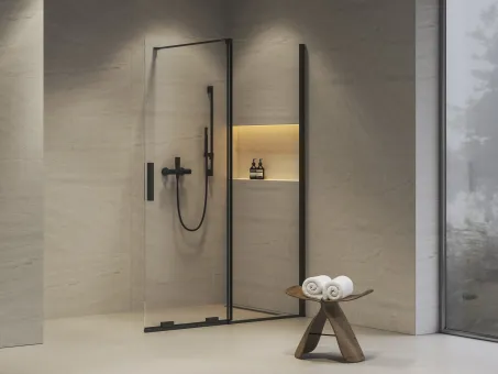 ROWI 140 zuhanykabin fekete+transparent