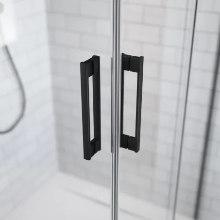 Idea Black PDD íves fekete zuhanykabin 80x90 átlátszó