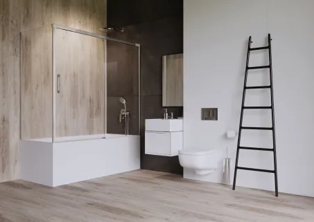 Idea PN DWJ+S kádparaván 170x75 átlátszó jobbos