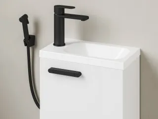 Chrome II álló mosdócsaptelep bidézuhannyal 175 mm, leeresztő nélkül CR II 112.20BL, fekete