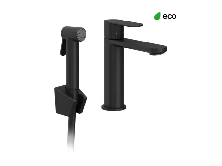 Chrome II álló mosdócsaptelep bidézuhannyal 175 mm, leeresztő nélkül CR II 112.20BL, fekete