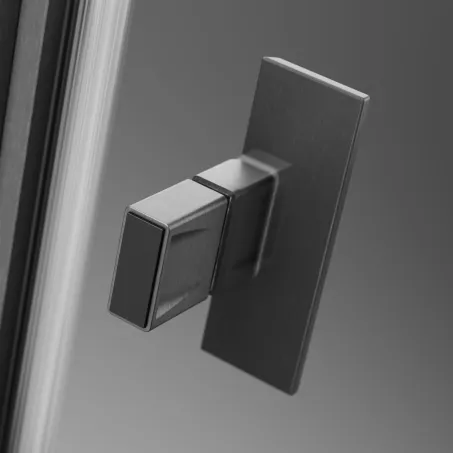 Nes Brushed GunMetal KDJ II szögletes szálcsiszolt fegyvermetál zuhanykabin 100x100 átlátszó balos