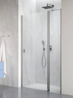 Nes Brushed Nickel DWJ II szálcsiszolt króm zuhanyajtó 100 átlátszó jobbos