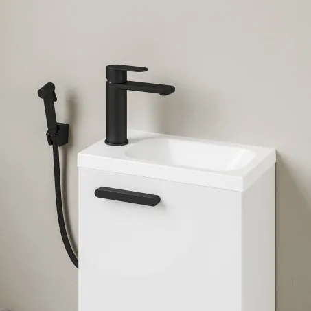 Chrome kézmosó balos fehér, furattal