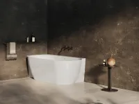 Freedom O Tec 170x77 akrilkád, fekete/fehér szabadonálló, fekete lefolyó