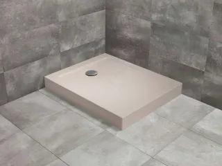 Doros Stone F szögletes beige zuhanytálca előlappal 120x90 beige, ajándék szifonnal