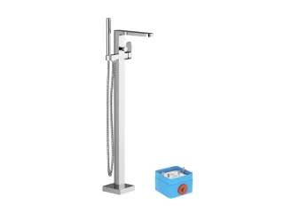 Chrome padlón álló csaptelep zuhanyszettel (R-box-szal), króm CR 080.00CR