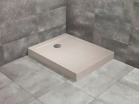 Doros Stone F szögletes beige zuhanytálca előlappal 140x80 beige, ajándék szifonnal