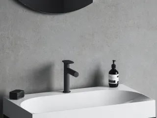 Spring mosdócsaptelep 190 mm, leeresztő nélkül, fekete SG 012.20BLM