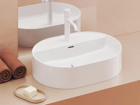 Ceramic Slim Shelf O 55 kerámiamosdó fehér